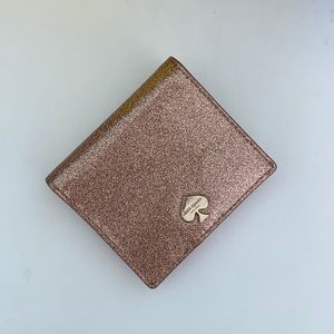 Kate Spade Mini Bifold Wallet, Pink Glitter